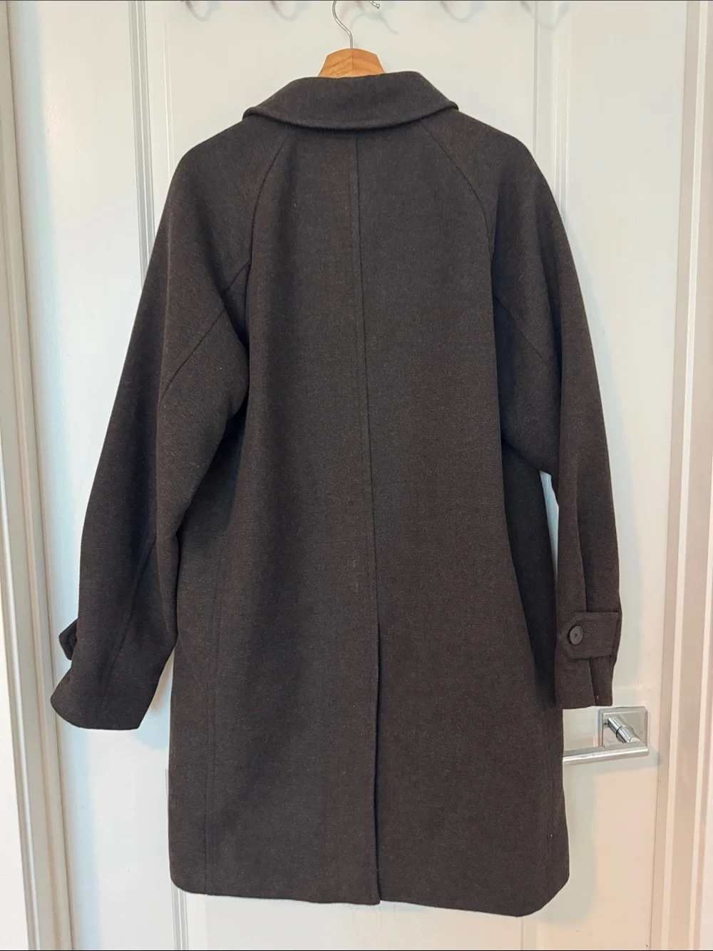 UNIQLO Balmacaan Coat Dark Brown Men's Overcoat Size Medium